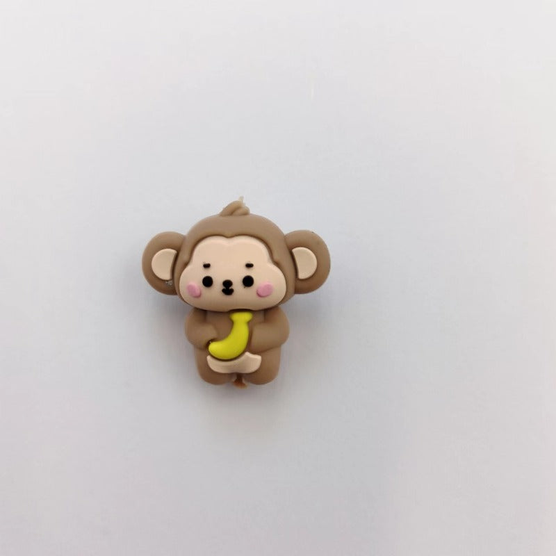 Wholesale 10pcs 3D New Cute Cartoon Monkey Silicone Beads